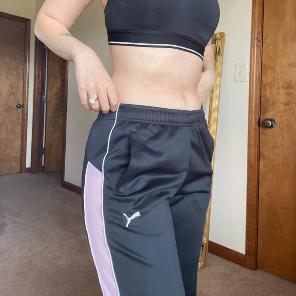 Puma Track Pants in Black and Pink